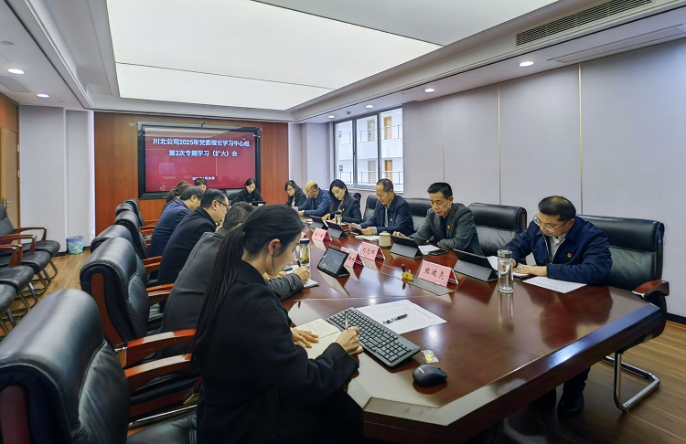 川高公司黨委副書記、董事趙夢婕赴川北公司列席旁聽2025年黨委理論學習中心組第2次專題學習（擴大(dà)）會議（小.jpg